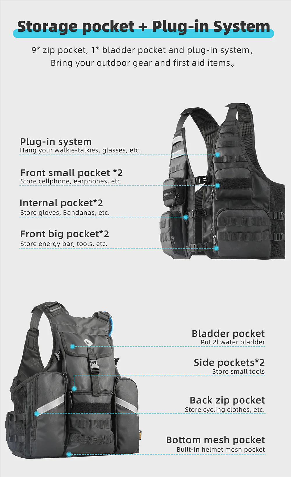 Motorcycle Vest (M1012BK)
